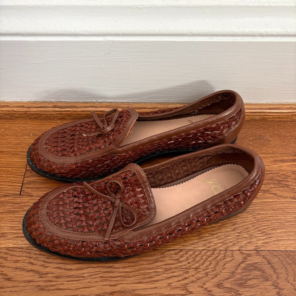 J. Crew Women's Woven Classic Loafers Flats Brown - 6.5